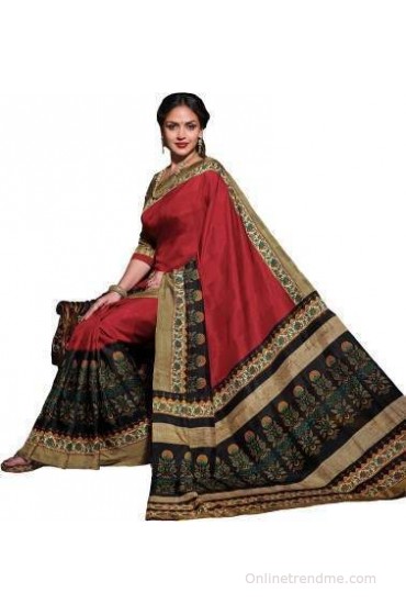 Roop Kashish Floral Print, Printed Bhagalpuri Dupion Silk, Art Silk, Poly Silk, Printed Silk Sari Roop Kashish Floral Print, Printed Bhagalpuri Dupion Silk, Art Silk, Poly Silk, Printed Silk Sari